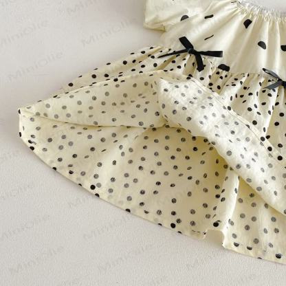 Kleid für Kleinkind-Mädchen mit Punktmuster und Puffärmeln - image 7