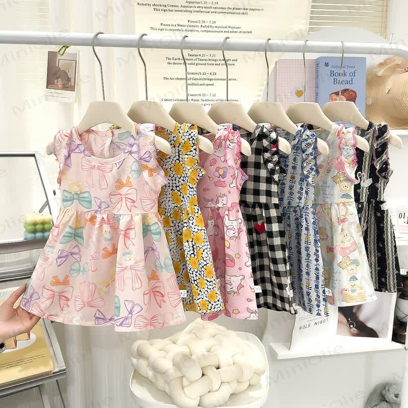 Ärmelloses Kleid für Kleinkind-Mädchen mit Tier Regenbogen - Schleife - image 1