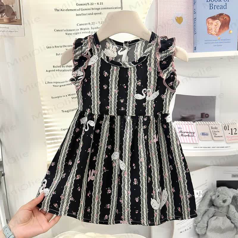 Ärmelloses Kleid für Kleinkind-Mädchen mit Tier Regenbogen - Schleife - Schwarz Streifen - 8-9J - image 6