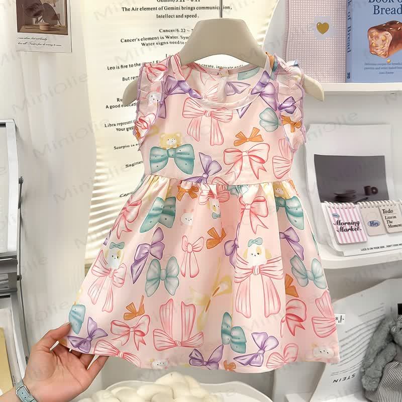Ärmelloses Kleid für Kleinkind-Mädchen mit Tier Regenbogen - Schleife - Rosa Schleife - 8-9J - image 8