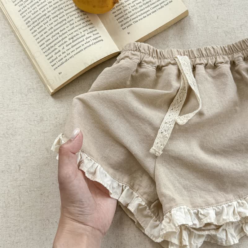 Kleinkind - Shorts aus weicher Blumen mit Blumenmuster - Khaki - 6-7J - image 4