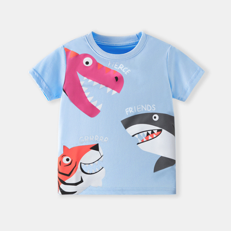 FIERCE FRIENDS GRRRRR Kleinkind Jungen Blau T-Shirt mit Tier - Blau - 7Y - image 1