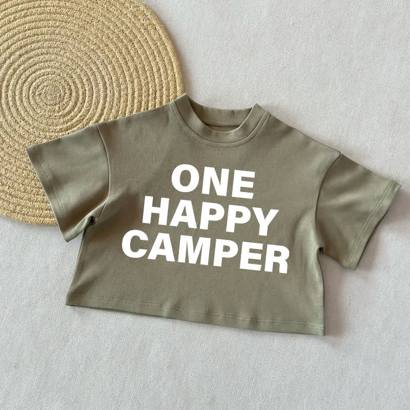 ONE HAPPY CAMPER Baby Sommer Freizeit-T-Shirt - Grau Grün - 2-3J - image 2