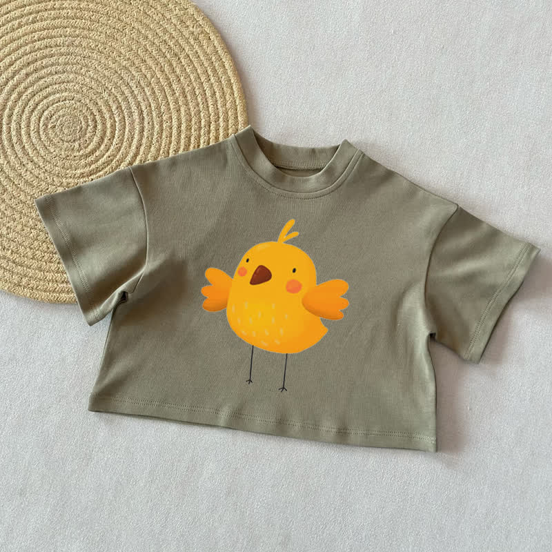 Sommer Freizeit-T-Shirt mit Baby - Grau Grün - 2-3J - image 2