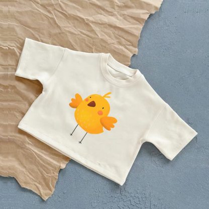 Sommer Freizeit-T-Shirt mit Baby - Weiß - 2-3J - image 1