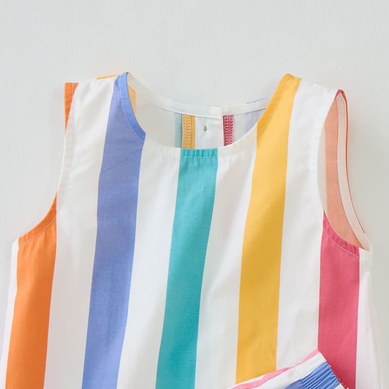 Baby Kleinkind Set , weiß, vertikal gestreift, ärmellos, 2-teilig - image 5