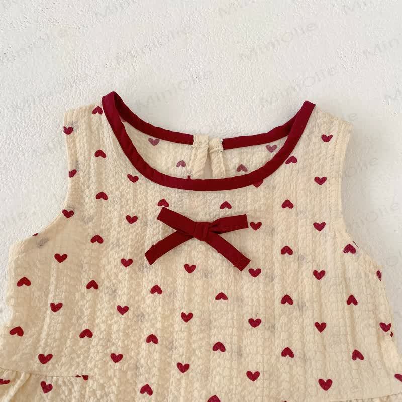 Set aus Tanktop und Shorts mit Herz und Schleife für Kleinkind-Mädchen - image 3