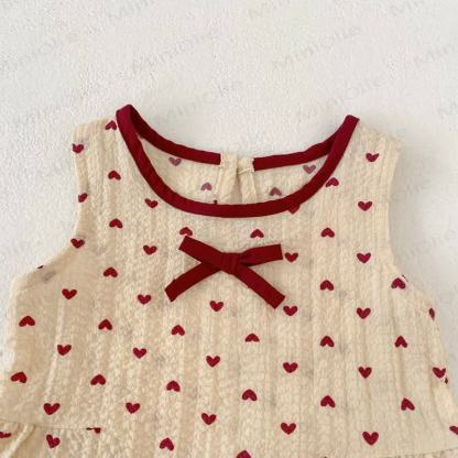 Set aus Tanktop und Shorts mit Herz und Schleife für Kleinkind-Mädchen - image 3