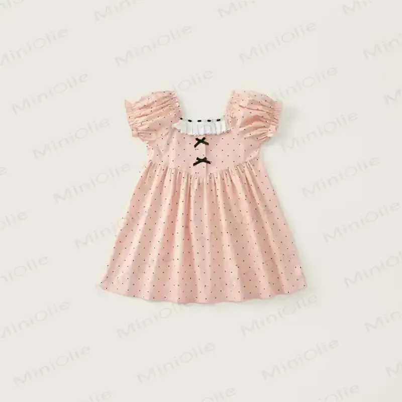 Vintage- Kleid mit Punktmuster für Kleinkind - Rosa - 8-9J - image 1