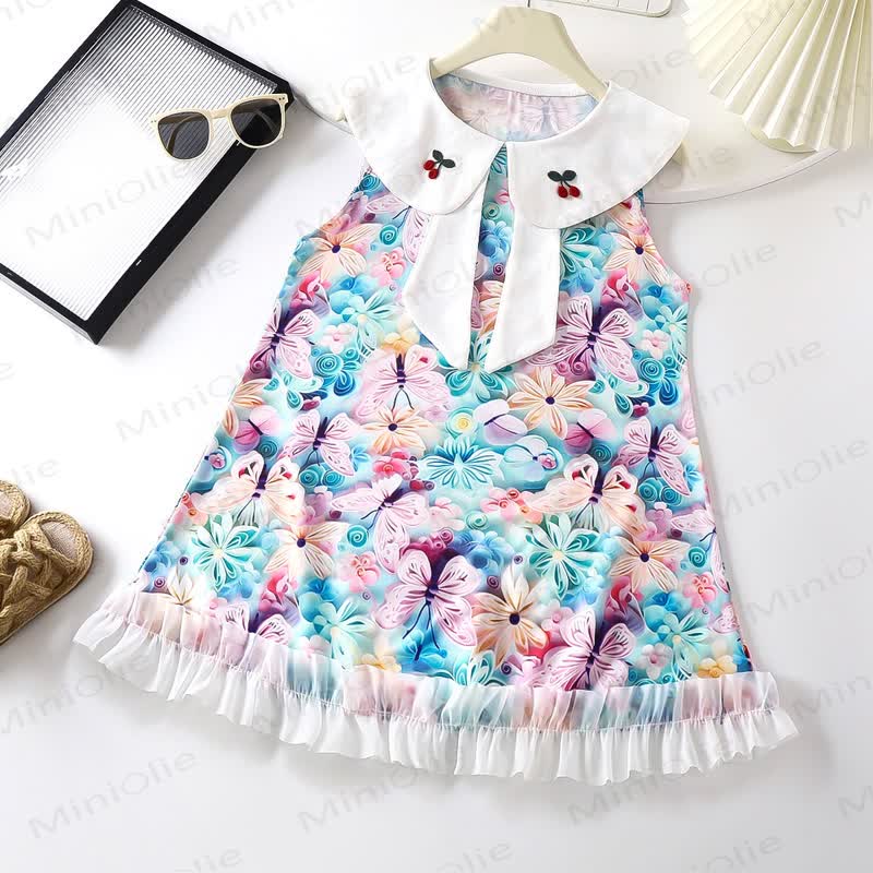 Kleinkind Kleid für Kinder-Mädchen mit Schmetterling aus Polyester - Lila - 10-11J - image 2