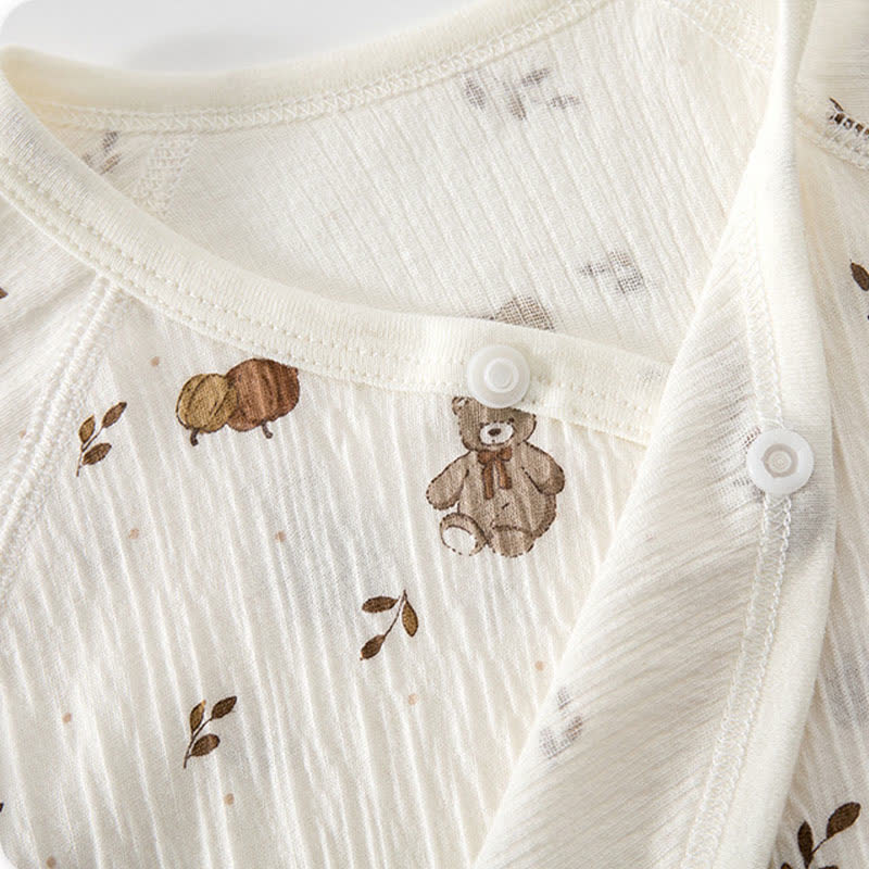 Baby Strampler mit Schleife , Punkt und Bär und Knopfleiste vorne - image 5