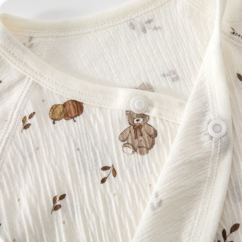 Baby Strampler mit Schleife , Punkt und Bär und Knopfleiste vorne - image 5