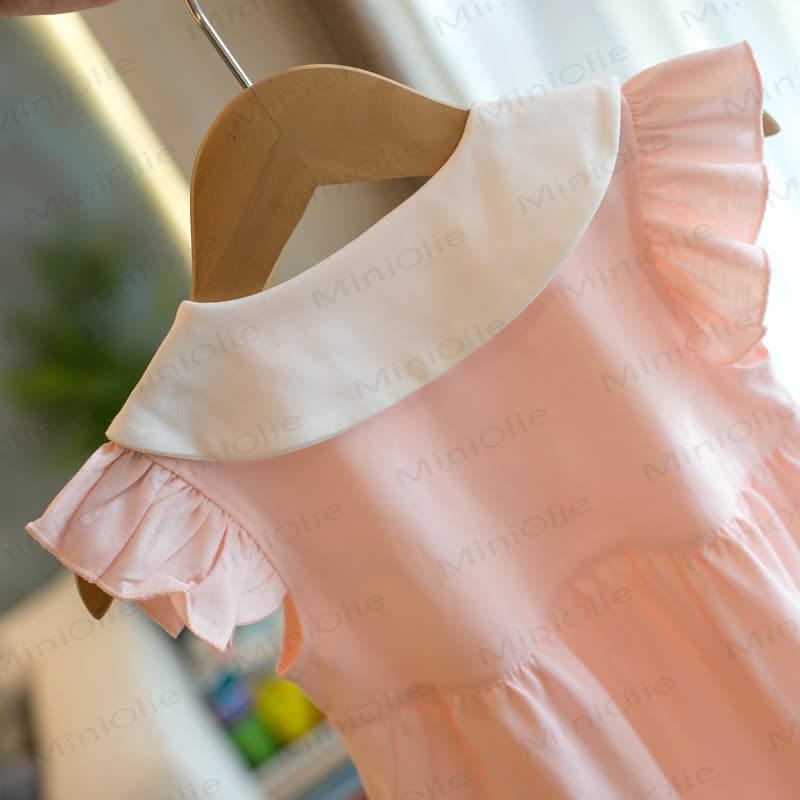 Kleinkind-Mädchen Rosa Baumwollkleid mit Kleid - image 3