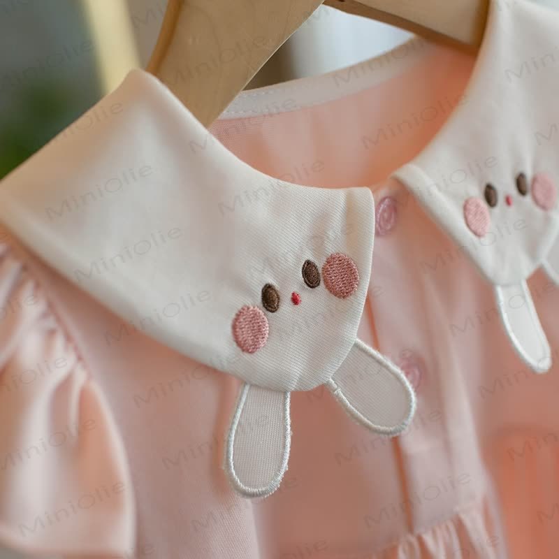 Kleinkind-Mädchen Rosa Baumwollkleid mit Kleid - image 4