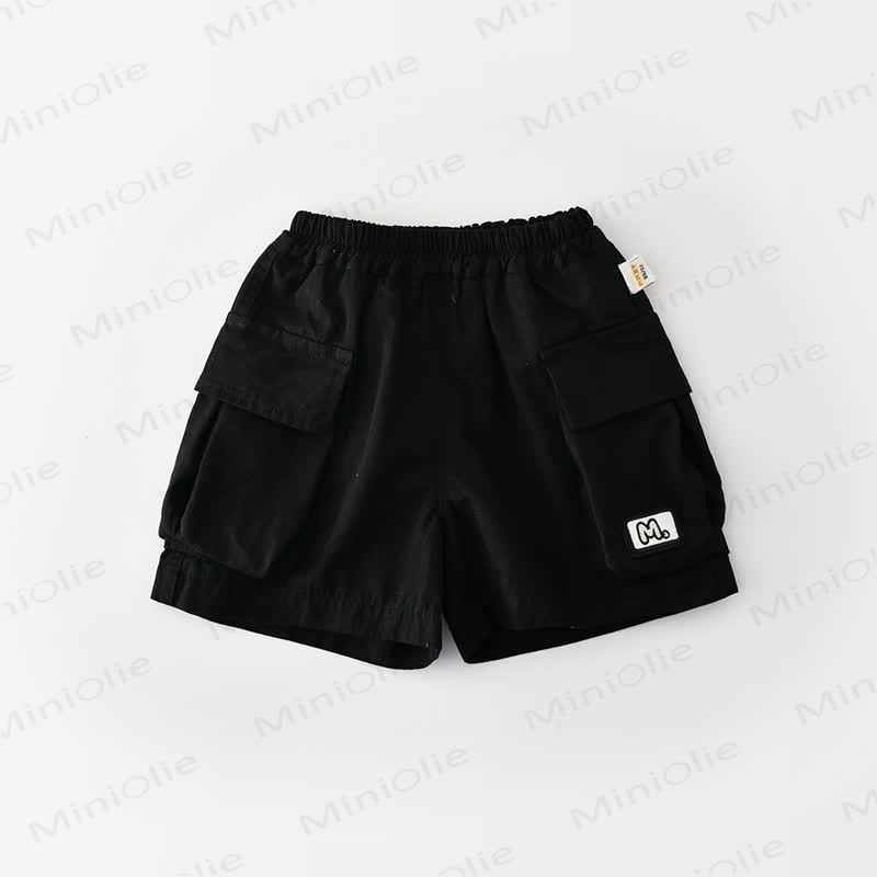 Streifen Baumwoll- Spitze für Baby und Kleinkind-Jungen) oder einfarbige Schwarz Shorts - Schwarz - 4-5J - image 4