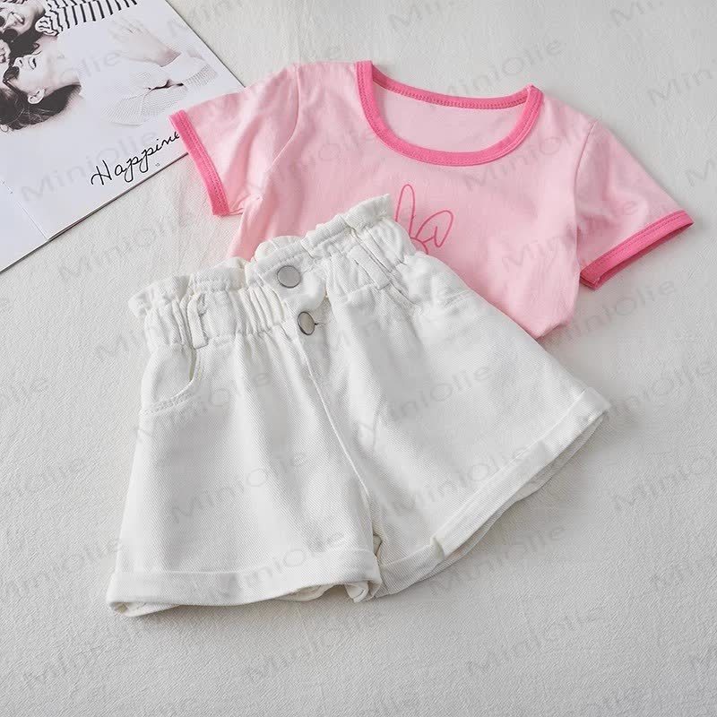 Kleinkind Denim Shorts für Kinder-Mädchen, Einfarbig - Weiß - 12-13J - image 4
