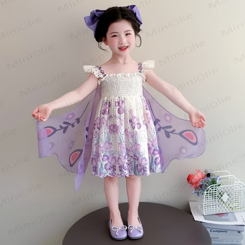 Ärmelloses Kleid aus Blumen mit Tüll für Kleinkind-Mädchen - image 1