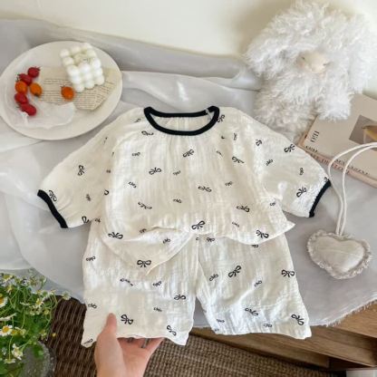 Set für Kinder-Mädchen: Rosa Spitze und Hose mit Blumen - Beige - 10-11J - image 5
