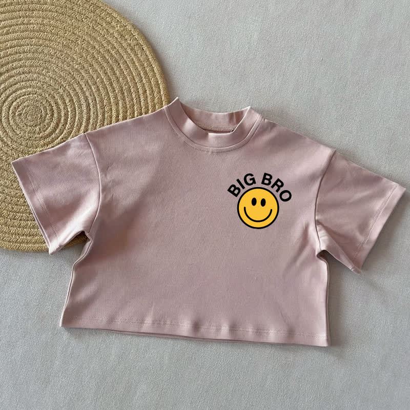 BIG BRO Baby Lächelnd Face Sommer Freizeit-T-Shirt - Rosa - 2-3J - image 3