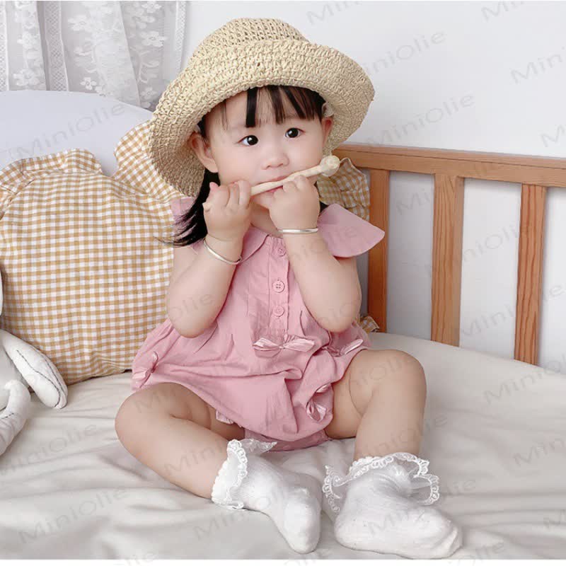 Baby Bodysuit mit Peter-Pan-Kragen und Schleife - image 5