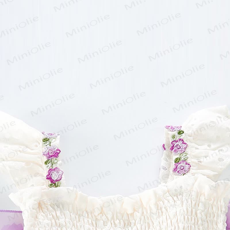 Ärmelloses Kleid aus Blumen mit Tüll für Kleinkind-Mädchen - image 5