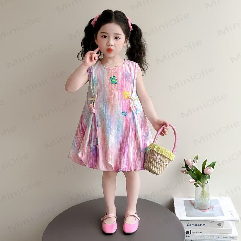 Kleid mit Blumenmuster aus Blumen für Kleinkind-Mädchen - Rosa - 8-9J - image 2