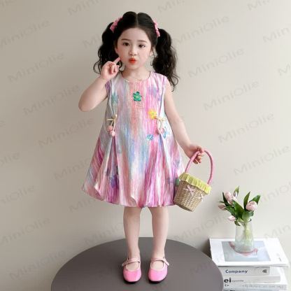 Kleid mit Blumenmuster aus Blumen für Kleinkind-Mädchen - Rosa - 8-9J - image 2