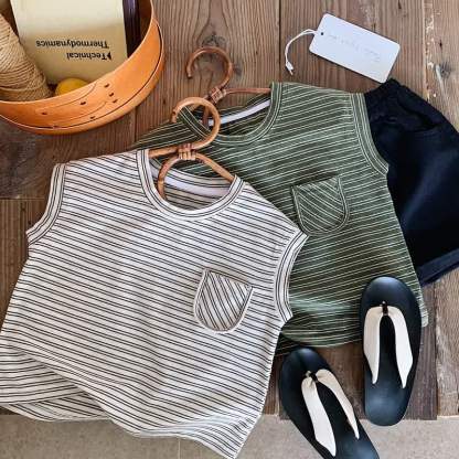 Streifen Tanktop mit Tasche für Kleinkinder (Jungen) - image 1
