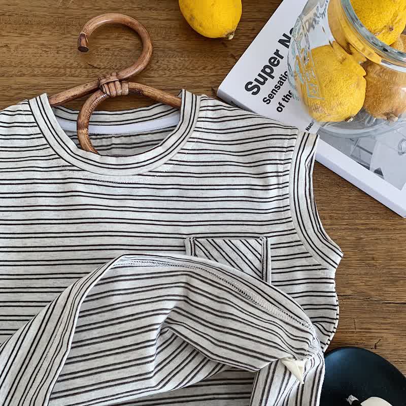 Streifen Tanktop mit Tasche für Kleinkinder (Jungen) - image 6