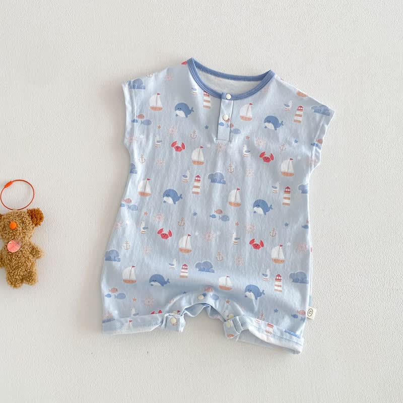 Strampler Baby -Strampler mit Tier , Geometrie- und Spielplatzmotiven - Blau​ - 18-24M - image 5