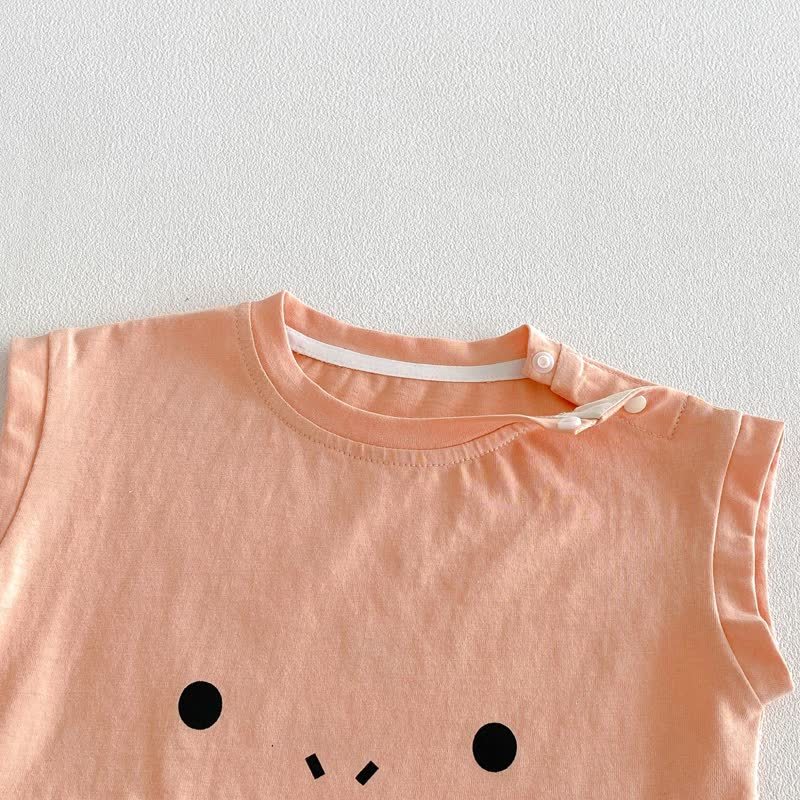 Ärmelloses T-Shirt mit Baby Cartoon-Gesicht - image 4