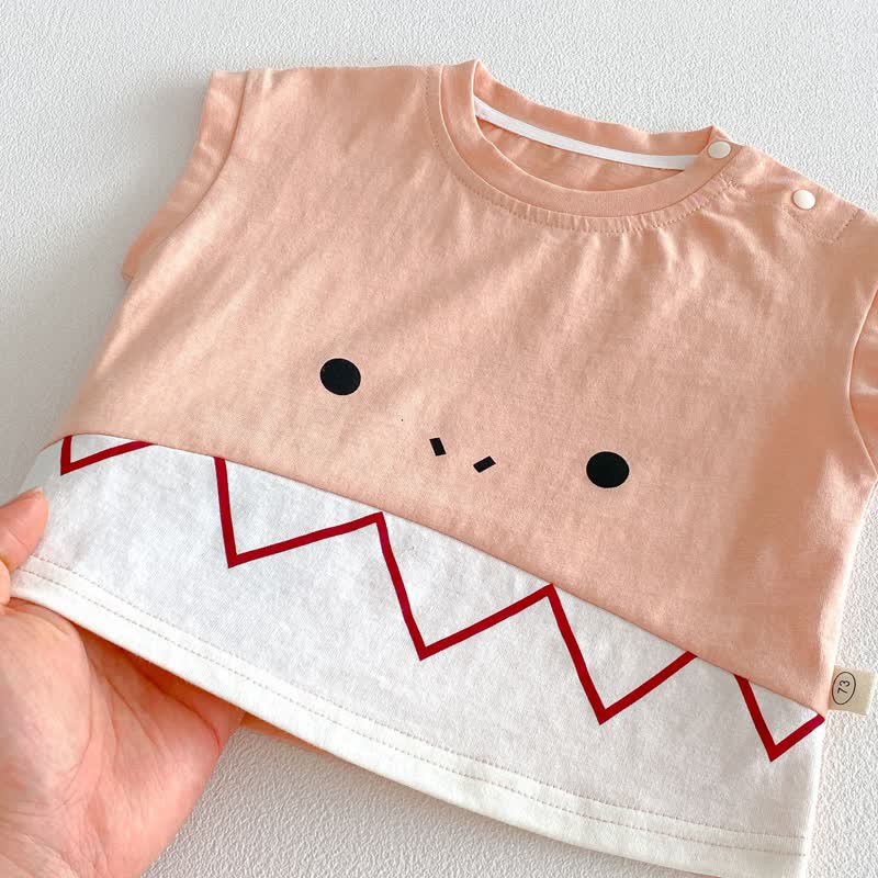 Ärmelloses T-Shirt mit Baby Cartoon-Gesicht - image 6