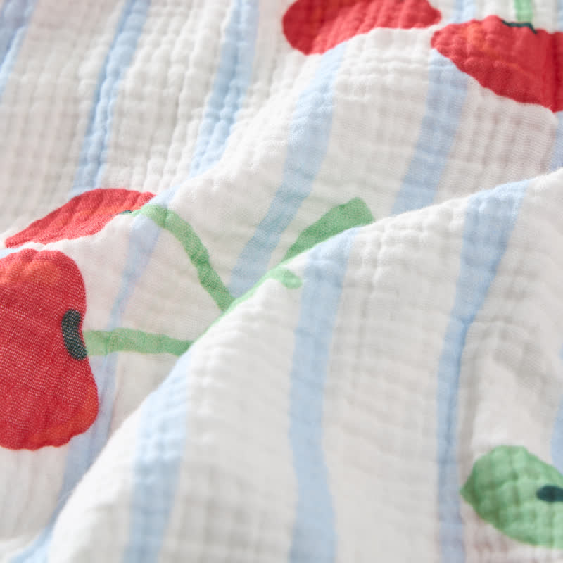 Baby Kirsche Strampler mit Blau Streifen und Strampler Hut - image 6