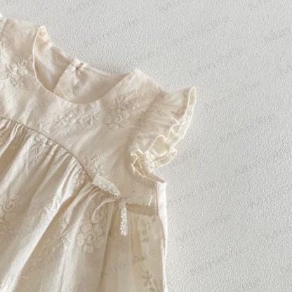 Tanktop oder Hose mit Blumen und Spitze für Kleinkind-Mädchen - image 4