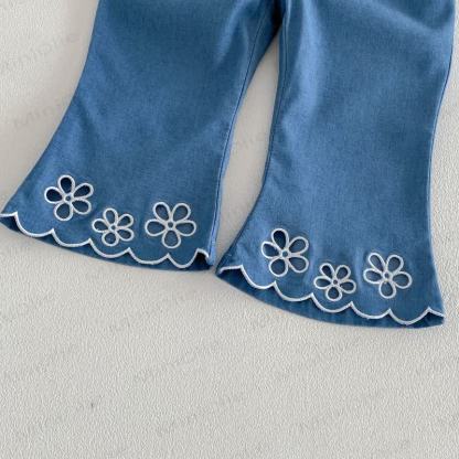 Tanktop oder Hose mit Blumen und Spitze für Kleinkind-Mädchen - image 7