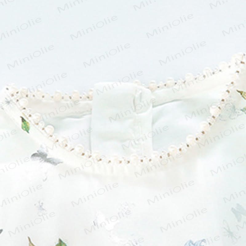 Ärmelloses Kleid für Kleinkind-Mädchen mit Perlenbesatz, Blumen und Schleife, ärmellos - image 6