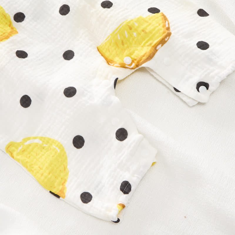 Baby Strampler mit Zitronen- und Punktmuster Hut - image 6