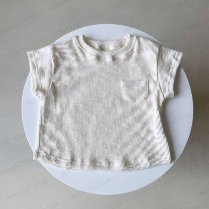 Baby Shorts oder T-Stück , Einfarbig , Gerippt - Beige T-Stück - 2-3J - image 4