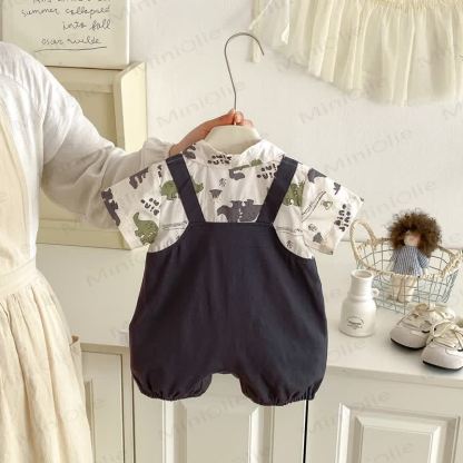 Baby Jungen- Strampler mit Dinosaurier -Print - image 2