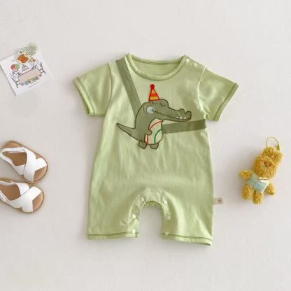Baby Tier -Kurzarm- Strampler - Grünes Krokodil - 18-24M - image 5