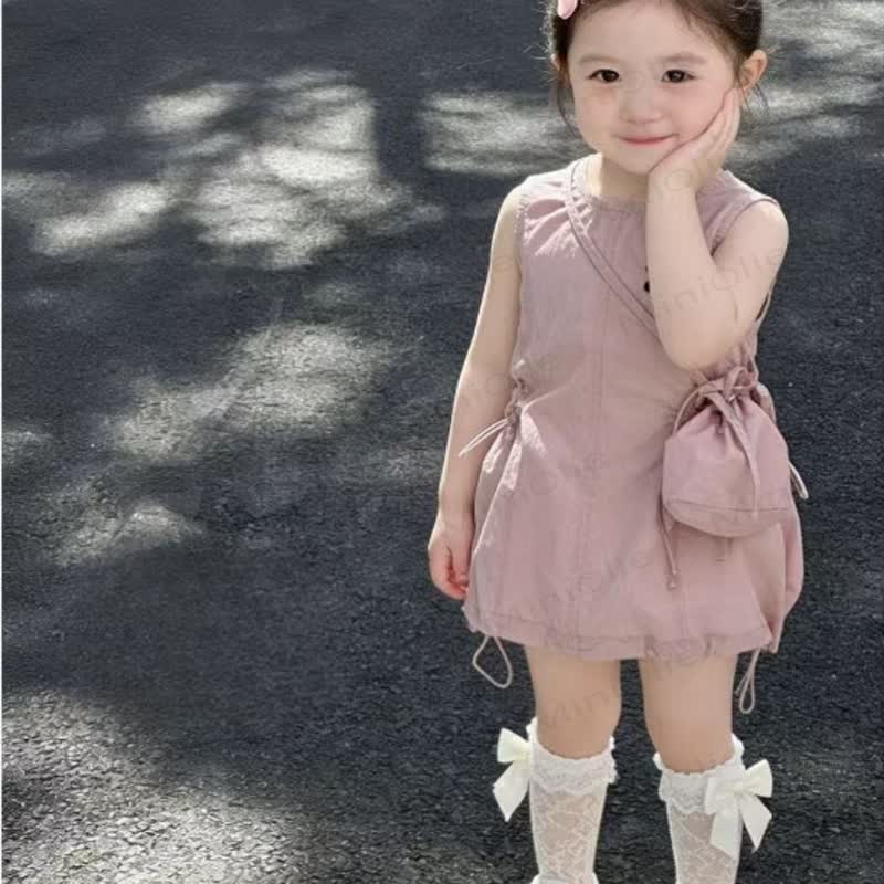 Baumwoll- Kleid, einfarbig Rosa, für Kleinkind-Mädchen - image 4