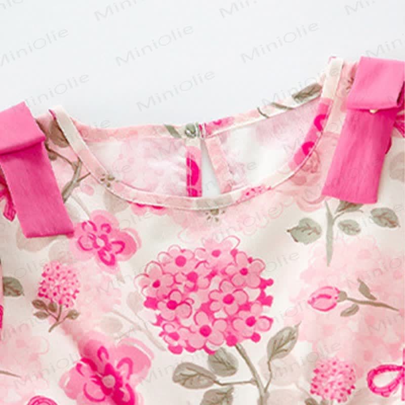 Kleinkind-Mädchen Kleid Rosa mit Blumenmuster und Puffärmeln - image 8