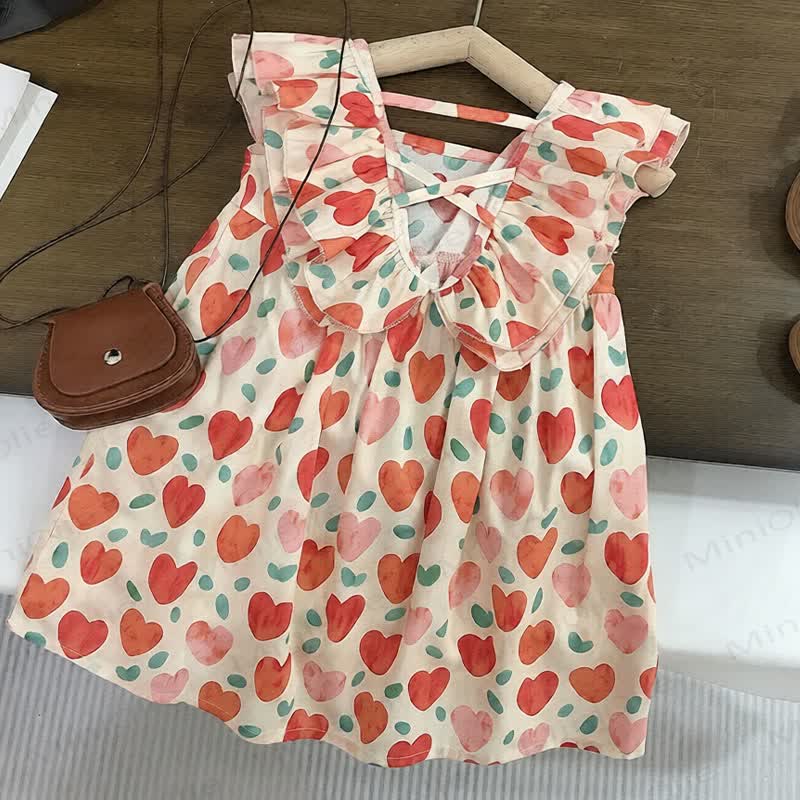 Ärmelloses Kleid mit Herz für Kleinkind-Mädchen - Beige - 8-9J - image 1