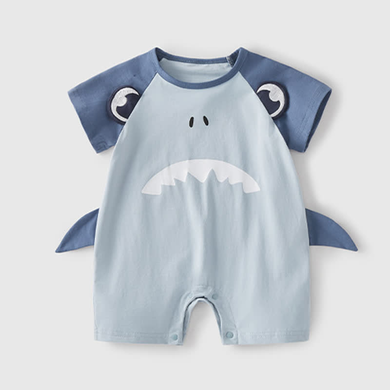 Baby Hai/ Dino Raglan Strampler - Blau​ - 18-24M - image 2