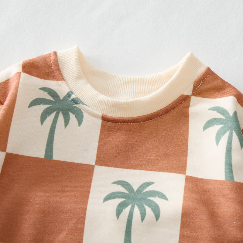 Baby Kariert Kokosnussbaum-Weiß 2-teiliges Set - image 3