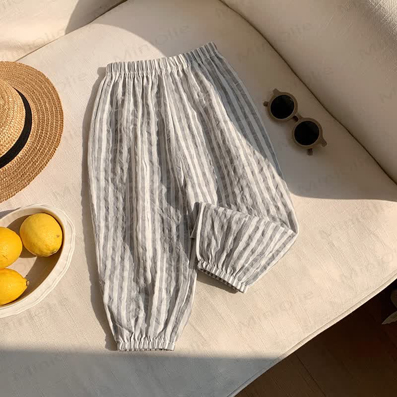 Hose für Kleinkind , Streifen oder Plaid - Grauer Streifen - 8-9J - image 3