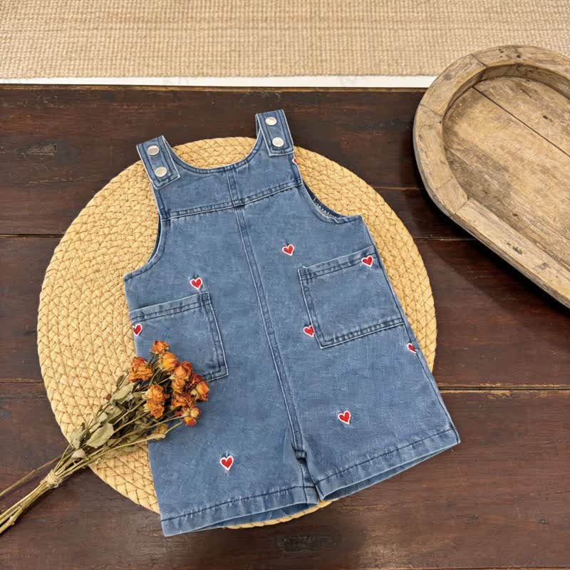 Baby Strampler aus Denim mit Herz - image 3