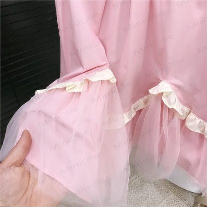 Ärmelloses Kleid für Kleinkind-Mädchen, einfarbig, aus Einfarbig, aus Baumwolle, Tüll - image 6