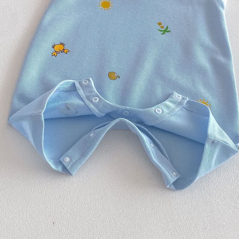 Ärmelloser Strampler mit Polokragen und Print für Baby - image 7