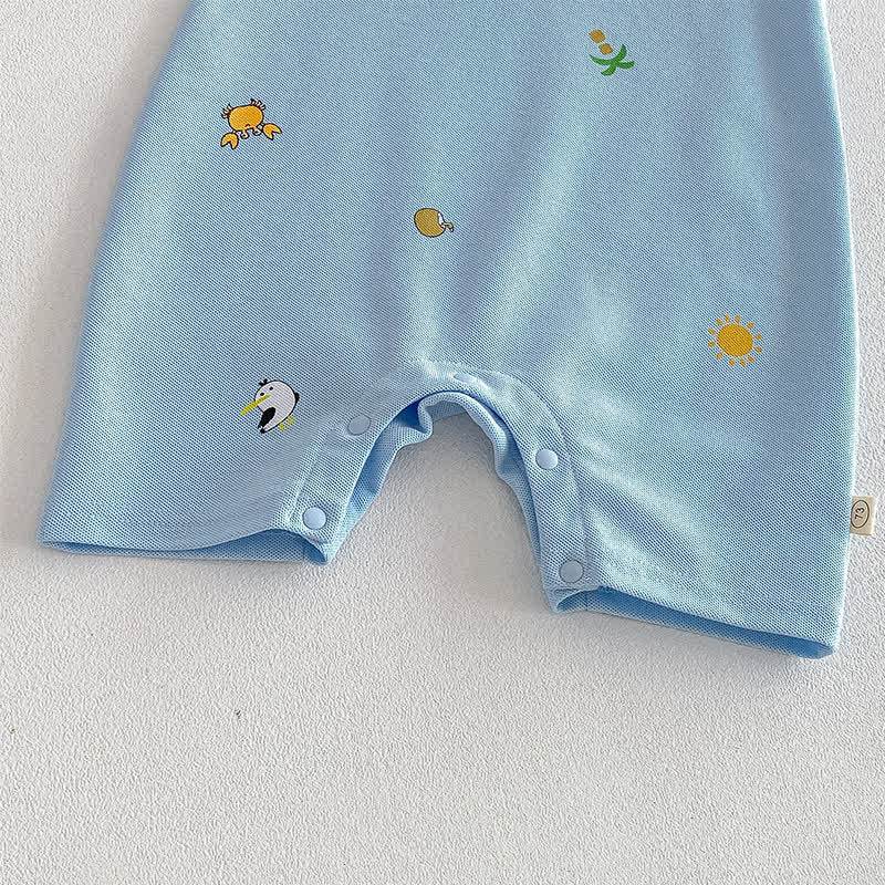 Ärmelloser Strampler mit Polokragen und Print für Baby - image 8